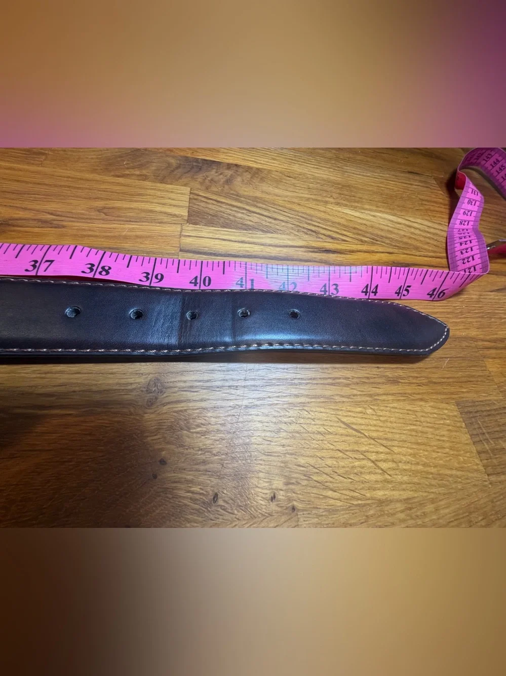 Men's Brown Leather Belt with Brass Buckle (024)